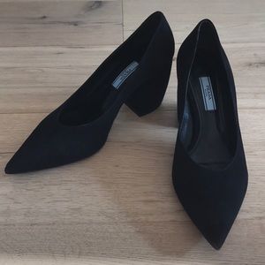 Prada black suede size 38.5 heels